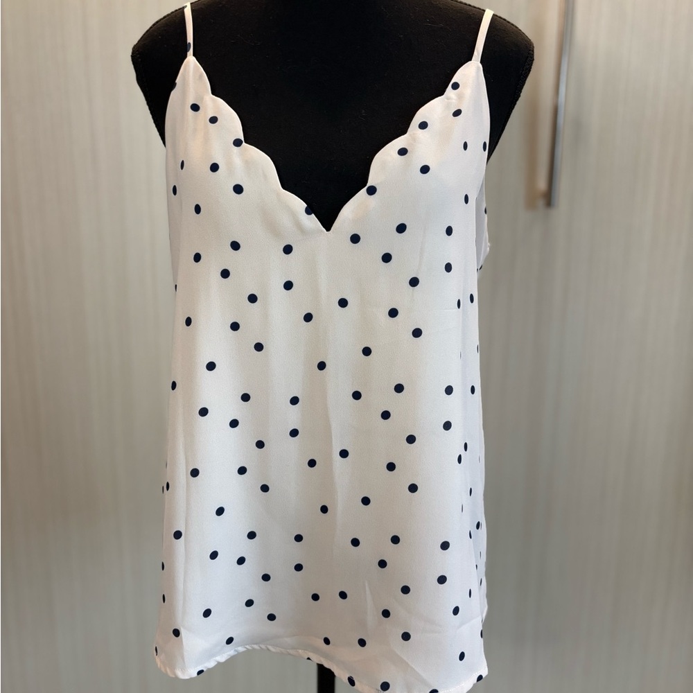 Social light Light Pink V-Neck Polkadot Camisole with Spaghetti Straps Size M